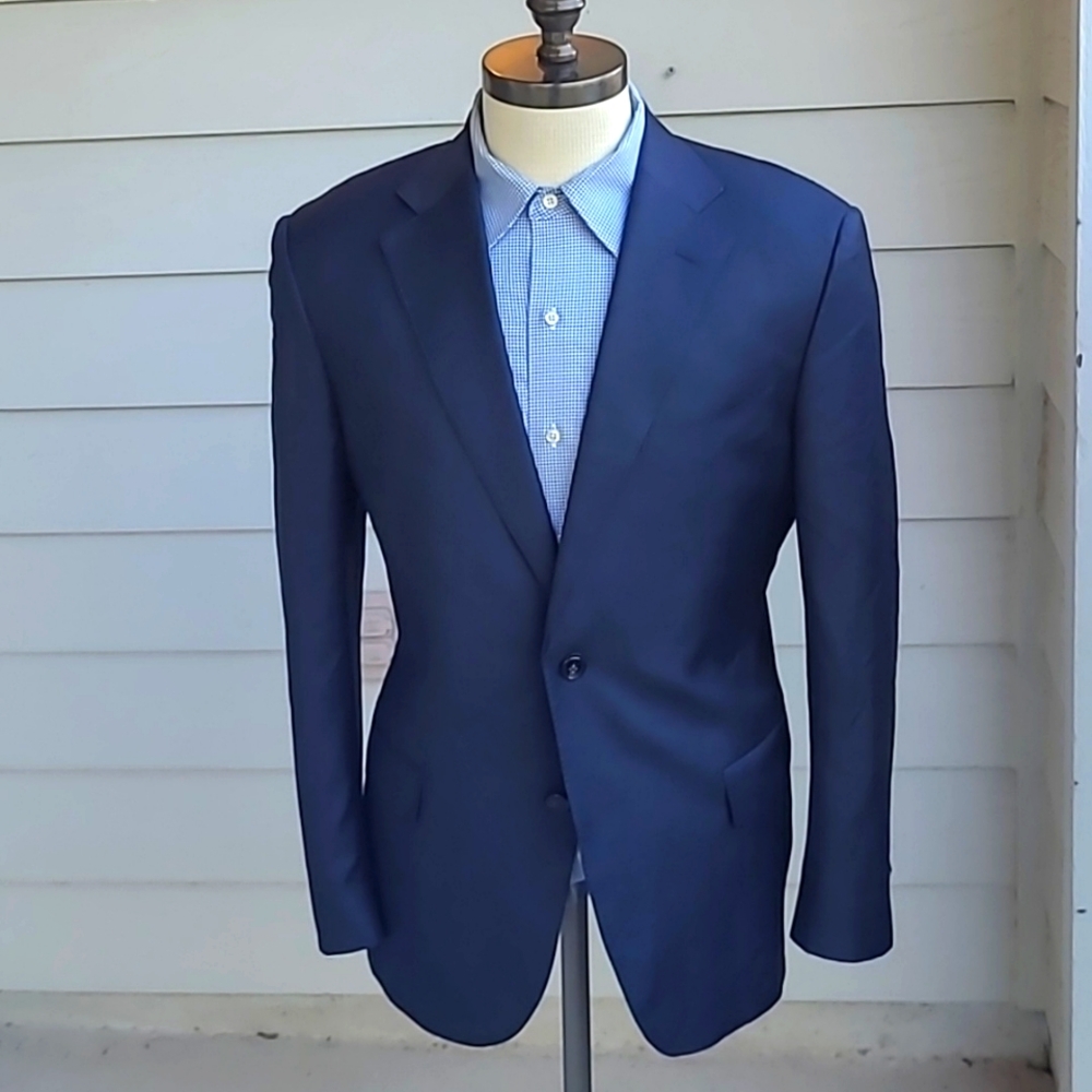 SUITSUPPLY Napoli INT Dark Blue Super 110s Pure Wool Sz 40 R Mens Sport Coat